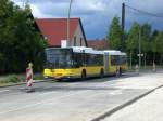 berlin MAN Niederflurbus 2. Generation als SEV f�r die Stra�enbahnlinie M17 zwischen Hohensch�nhausen Gehrenseestra�e und Lichtenberg Allee der Kosmonauten/Rhinstra�e an der Haltestelle Lichtenberg Rhinstra�e/Plauener Stra�e.