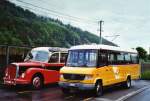 Postauto 80 Jahre Postautostrecke auf die Griesalp: PostAuto Bern BE 90'275 Mercedes/Kusters (ex Portenier, Adelboden Nr. 7) am 29. Mai 2010 Reichenbach, Bahnhof