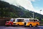 Berner Oberland 80 Jahre Postautostrecke auf die Griesalp: Schmid, Th�rishaus BE 26'760 Saurer/Gangloff (ex Geiger, Adelboden Nr. 3) am 29. Mai 2010 Reichenbach, Bahnhof