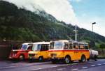 Berner Oberland 80 Jahre Postautostrecke auf die Griesalp: Schmid, Th�rishaus BE 26'105 Saurer/R&J (ex Geiger, Adelboden Nr. 9) am 29. Mai 2010 Reichenbach, Bahnhof