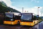 Postauto 80 Jahre Postautostrecke auf die Griesalp: PostAuto Bern BE 653'386 Mercedes Citaro und BE 653'384 Mercedes Citaro am 29. Mai 2010 Reichenbach, Bahnhof