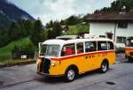 Berner Oberland 80 Jahre Postautostrecke auf die Griesalp: Schmid, Th�rishaus BE 26'760 Saurer/Gangloff (ex Geiger, Adelboden Nr. 3) am 29. Mai 2010 Kiental, Post