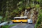 Postauto 80 Jahre Postautostrecke auf die Griesalp: PostAuto Bern BE 92'064 Mercedes/Kusters (ex Portenier, Adelboden Nr. 5) am 29. Mai 2010 Kiental, Hexenkessel