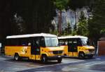 Postauto 80 Jahre Postautostrecke auf die Griesalp: PostAuto Bern BE 92'064 Mercedes/Kusters (ex Portenier, Adelboden Nr. 5) und BE 90'275 Mercedes/Kusters (ex Portenier, Adelboden Nr. 7) am 29. Mai 2010 auf der Griesalp