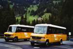 Postauto 80 Jahre Postautostrecke auf die Griesalp: PostAuto Bern BE 90'275 Mercedes/Kusters (ex Portenier, Adelboden Nr. 7) und BE 92'064 Mercedes/Kusters (ex Portenier, Adelboden Nr. 5) am 29. Mai 2010 auf der Griesalp