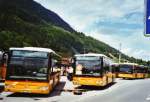 Postauto 80 Jahre Postautostrecke auf die Griesalp: PostAuto Bern BE 508'209 Mercedes Citaro (ex Portenier, Adelboden Nr. 9) und BE 489'810 Mercedes Citaro (ex Portenier, Adelboden Nr. 10) am 29. Mai 2010 Reichenbach, Bahnhof