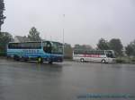 Setra S 300er Serie Zwei Setra S 315 HD am 29.7.07 ab gestellt im verregneten Freudenstadt.