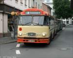 trier Ein Henschel HS 160 USL-G ( Baujahr 1963 - Ex Bus 30 Stadtwerke Trier SWT) im Besitz der Arbeitsgemeinschaft Nahverkehr Dortmund bef�rderte die Fahrg�ste einer Sonderfahrt der Historischen Eisenbahn Gelsenkirchen vom Bahnhof Plettenberg zur M�rkischen Museums Eisenbahn in H�inghausen. 02.09.2007