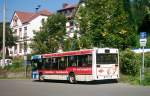 MAN Niederflurbus 1. Generation Wagen 266 der Saarbahn AG, 13.09.07 Pausenplatz Brebach Bahnhof