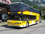 Postauto NEOPLAN / BE 412 071  - Post Regiobus nach Oberwald via Grimselpass bei der Postauto Haltestelle in Meiringen am 08.09.2007