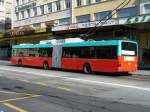 NAW Trolleybus NAW -  Gelenk Trolleybus der VB Biel.. Bus Nr 85 Eingeteilt auf der Linie 4 bei der Haltestelle  Bahnhof  .. Foto vom 05.09.2006