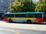 mercedes-benz-o-405-n-niederflur-stadtversion Mercedes Bus D 405 N der VB Biel..Kunstbus Nr 114 ' VIVRE LART DE VIVRE ' Eingeteilt auf der Linie 8 vor dem SBB Bahnhof Biel-Bienne am 05.09.2006
