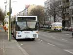berliner-verkehrsbetriebe-bvg MERCEDES-Stadtbus in abweichender wei�er Farbgebung in Berlin, Leopoldplatz, Februar 2007