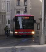 Kt. Graubunden Setra 315 NF der Engadinbus schl�ngelt sich durch die Strassen von Pontresina am 21.02.2008