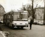 Skoda Trolleybusse Obus von Skoda auf der ehemaligen Obuslinie 1 in Weimar, Aufnahme um 1988