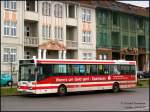 mercedes-benz-o-405--hochflur-stadtversion Ein O407 der Cottbusverkehr mit Sparkassenwerbung am ZOB Cottbus, 04.01.07.