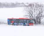 Kt. Graubunden Setra Bus von Engadinbus am 27.01.07 zwischen Samedan und Celerina