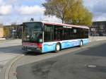 Die Schnellbuse der Westfalenbus bei der Sonntagsruhe am Bahnhof Gronau. ...