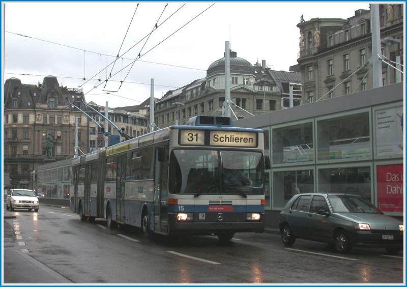 Trolleybus der lteren Generation der Linie 31 in Zrich. (29.05.2007)