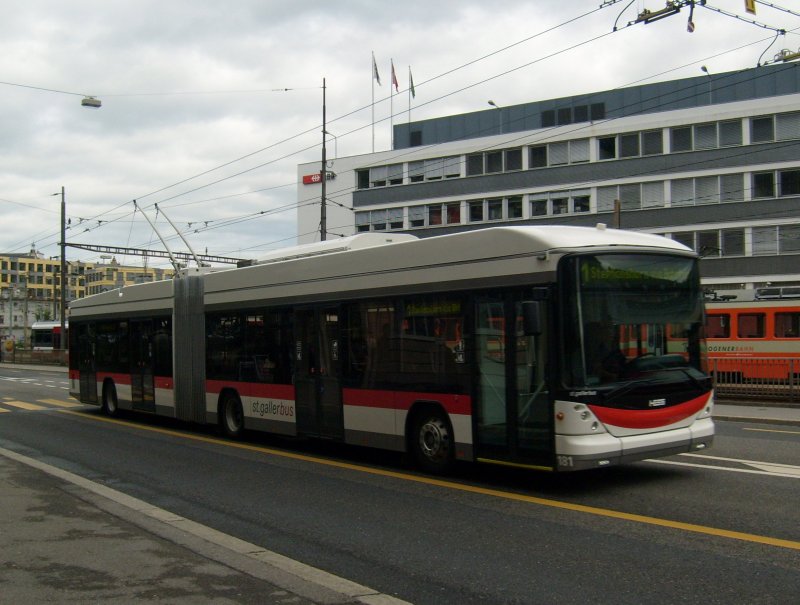 VBSG - Hess-Swisstrolleybus 181 zwischen St. Leonhard und Hauptbahnhof am 10.6.2009