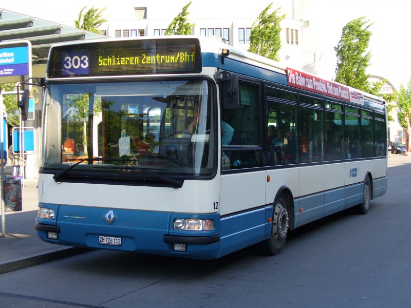 VBZ Renault Bus Nr.12 / ZH 726112 beim Busterminal von Dietikon am 10.05.2007