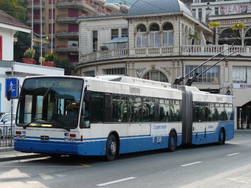 VMCV - VanHool Trolleybus Nr.18 unterwegs in Territet am 24.09.2008