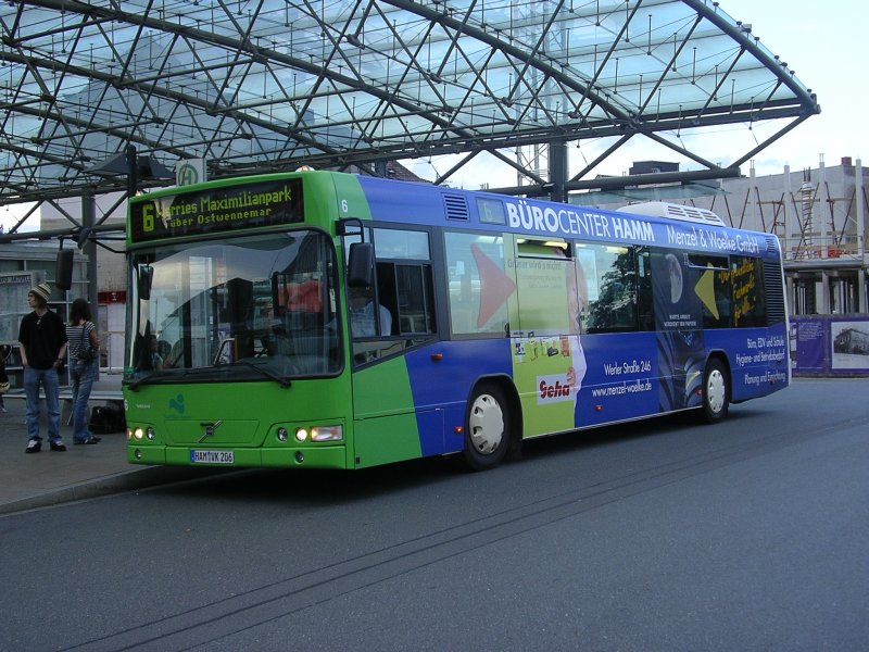 Volvo 7000 ,Stadtbus Hamm,Linie 6 von Hamm Hbf. nach Werries Maximilianpark.(07.08.2008)
