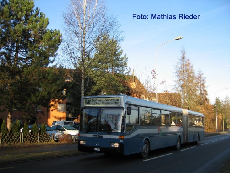 VZO 405er leisten noch ihren Dienst von Montag- Freitag auf der Linie 840 (und 2, oder 3 weiteren Linien) bis endejahr. am 10. Januar in Esslingen ZH