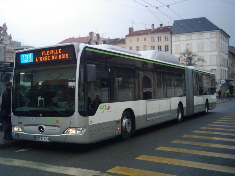 Wagen 551 auf der Linie 131 am 17.01.2009 in Nancy.
