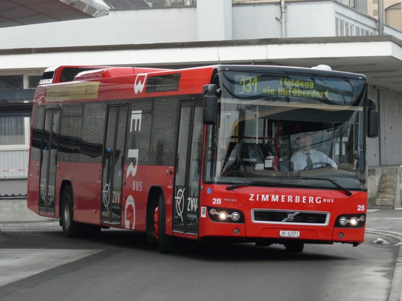 Zimmerberg Bus - Volvo 7700 Bus Nr.28  ZH 63371 unterwegs auf der Linie 131 in Horgen am 29.11.2008