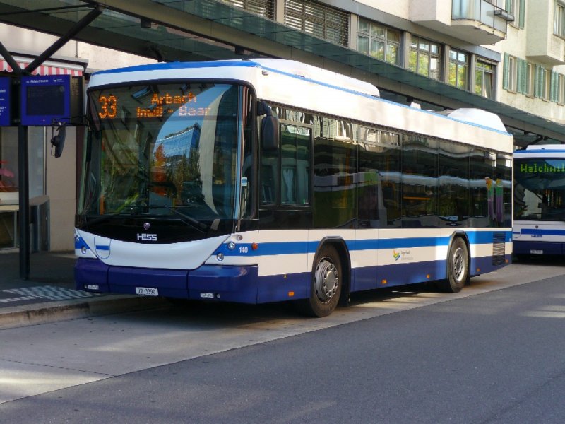 Zugerland - SCANIA-Hess Bus Nr.140  ZG 3390 unterwegs auf der Linie 33 in Zug am 08.09.2008