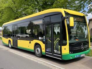 Mercedes eCitaro der Verkehrsgesellschaft Ludwigslust-Parchim mbH in Krakow am See am 29.04.2024
