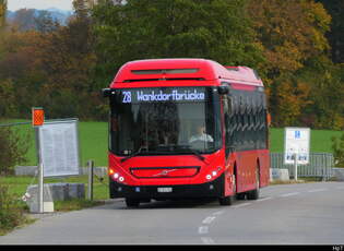 Bern Mobil - Volvo 7700 Hybrid Nr.186  BE  883186 unterwegs auf der Linie 28 am 19.10.2025
