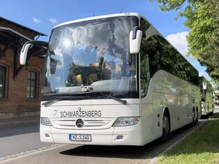 Mercedes Tourismo von Schwarzenberg aus Deutschland (ex BVB.net) in Plau am See am 31.05.2024