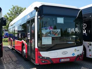 Solaris Urbino 12 hydrogen Vorfhrwagen zu Gast bei der VVR in Stralsund am 01.06.2024