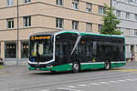 MAN Elektrobus der Mab, auf der Linie 46, fhrt am 26.05.2025 zur Haltestelle am badischen Bahnhof.