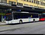 FuniCar - MAN Lion`s City als Bahnersatz fr die Drahtseilbahn Biel - Leubringen in der Bahnhofstrasse am Warten am 05.06.2025