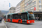 Mercedes Citaro 166, auf der Linie 4, verlsst am 24.02.2025 die Haltestelle beim Bahnhof Biel.