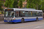 lterer Scania N 94 Omni-City Link, von atv, steht nahe dem Bahnhof von Verona auf dem Parkplatz.