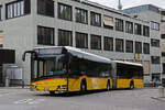 Solaris Bus 78 der Post, auf der Linie 312, fhrt am 05.06.2025 zur Haltestelle beim Bahnhof Baden.