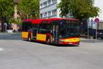 Brandneuer HSB Solaris Urbino 12 Wagen 19 am 14.04.26 in Hanau Freiheitsplatz