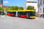 Brandneuer HSB Solaris Urbino 18 Electric Wagen 50 am 14.04.26 in Hanau Freiheitsplatz