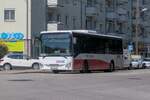 Iveco-Irisbus Crossway von Schrgenhuber Schlager Reisen (RO-142DM) auf Leerfahrt in Linz, Goethestrae.