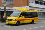 Mercedes Sprinter 23 der BLT, auf der Linie 59, wartet am 01.11.2025 an der Endstation in Bottmingen.