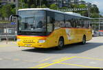 Postauto - Setra S 412 H  GR  168601 unterwegs beim Bahnhof Lugano am 18.04.2026