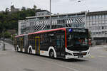 MAN Lions City Hybridbus 315, auf der Linie 7, fhrt am 08.09.2025 zur Haltestelle beim Bahnhof Baden.