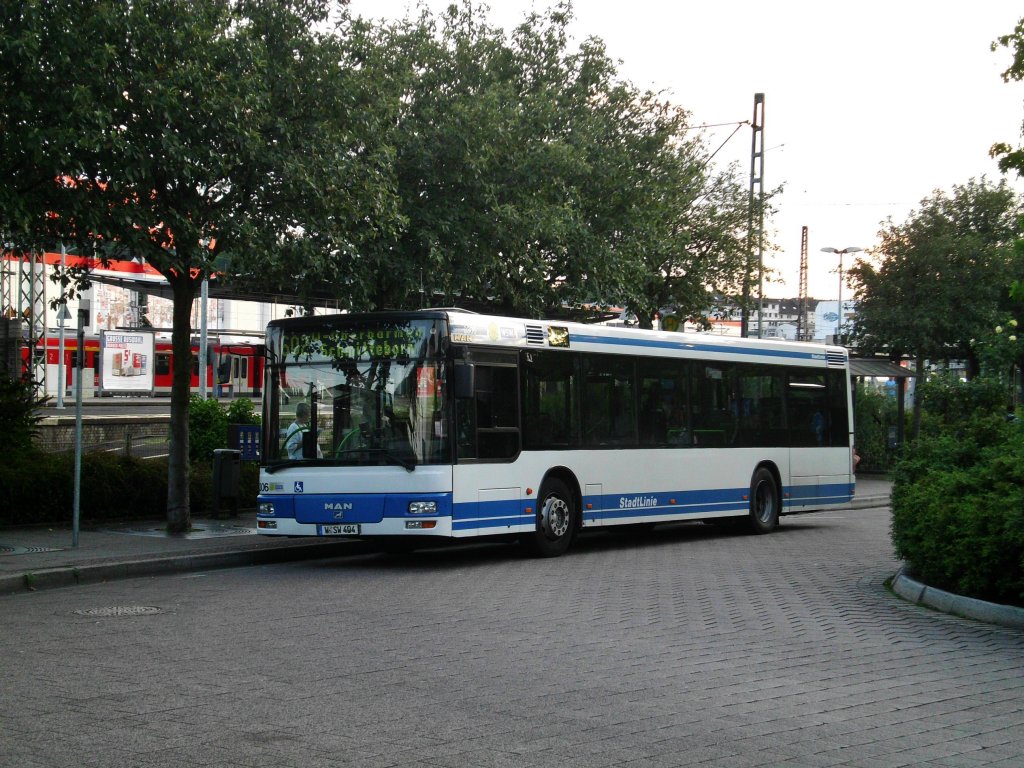  MAN Standardlinienbus 2. Generation auf der Linie 602 nach Wuppertal-Oberbarmen Schmitteborn an der Haltestelle S-Bahnhof Wuppertal-Oberbarmen.(4.8.2013)   