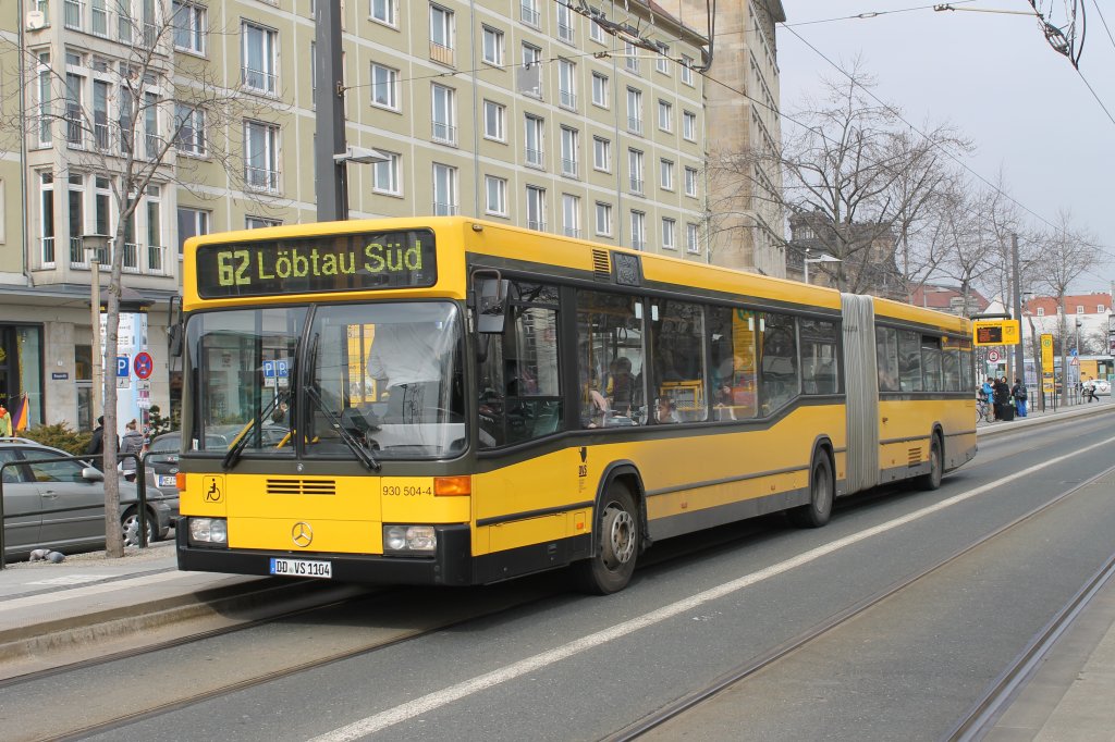 930 504-4 von der DVS fuhr am 15.03.2012 auf der Linie 62. Pirnaischer Platz, Dresden