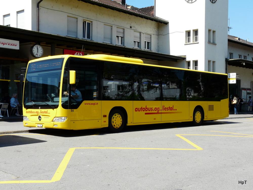 AAGL - Mercedes Citaro Nr.56  BL 7861 bei den Bushaltestellen vor dem Bahnhof Liestal am 24.05.2010