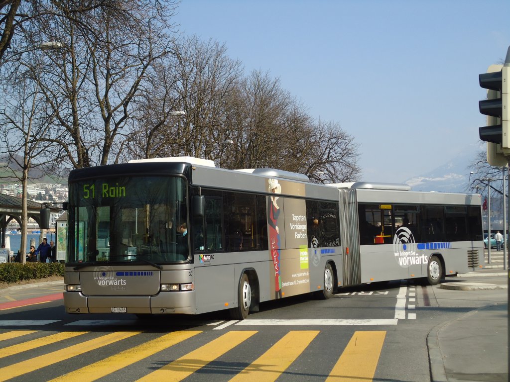 AAGR Rothenburg - Nr. 30/LU 15'683 - Scania/Hess am 11. Mrz 2011 beim Bahnhof Luzern
